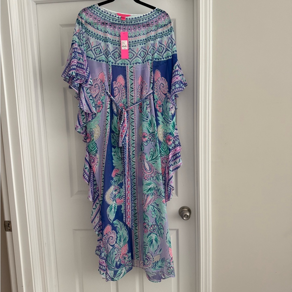 Lilly Pulitzer Blue and Pink Patterned caftan